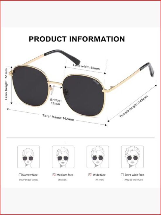 Classic Trendy Square Sunglasses with UV400 Protection and Polarized Lenses main image 4
